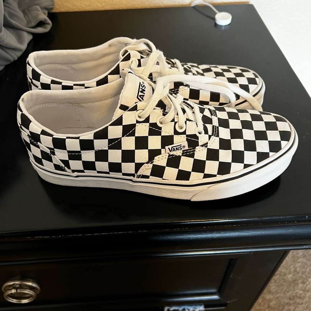 Black/white checkered vans size 9 womens